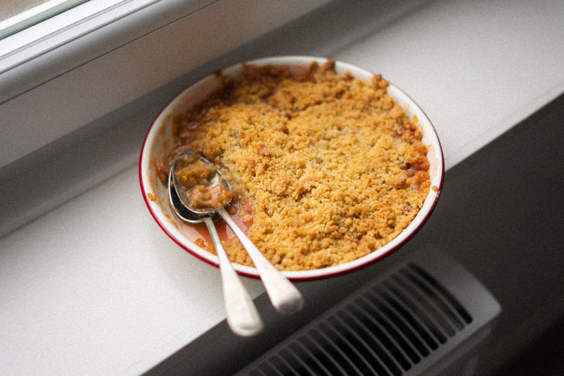 Receita de Crumble de Ruibarbo