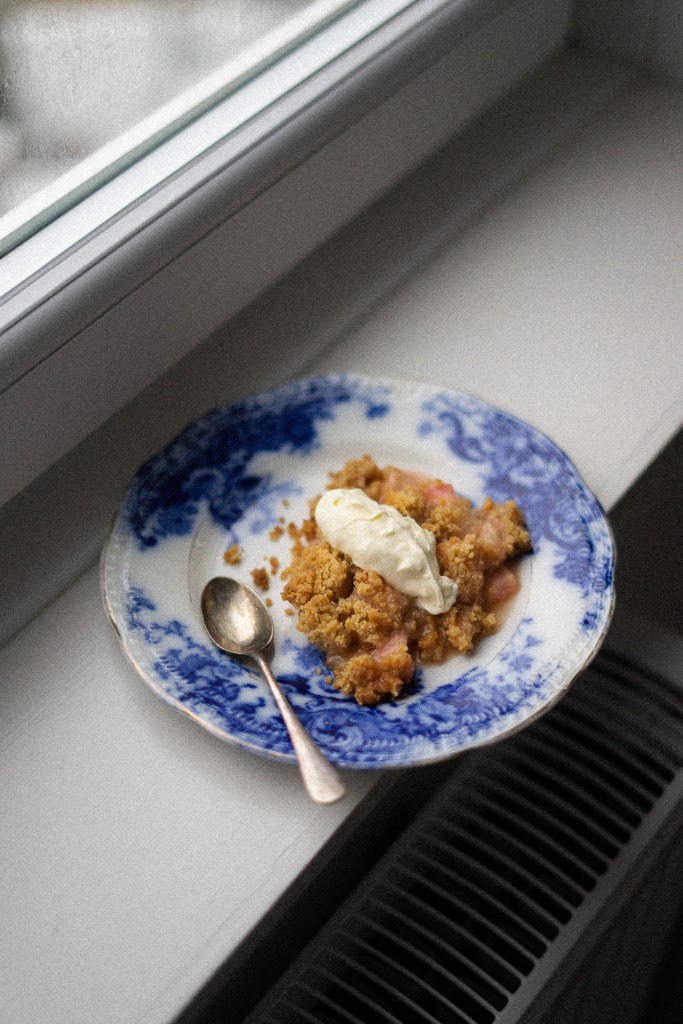 Receita de Crumble de Ruibarbo